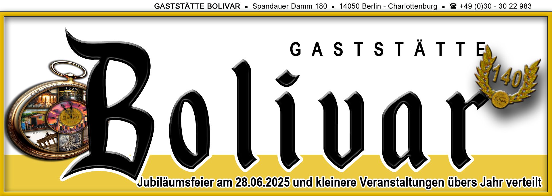 Jubiläumsfeier am 28.06.2025 und kleinere Veranstaltungen übers Jahr verteilt