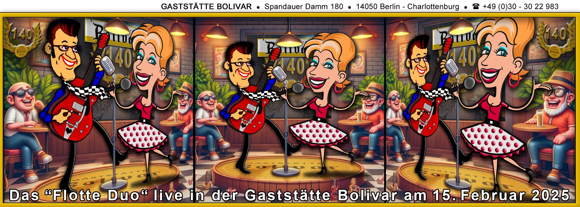 Das Flotte Duo live im Bolivar am 15. Februar 2025 - Karten müssen verbestellt werden - Eintritt 10€