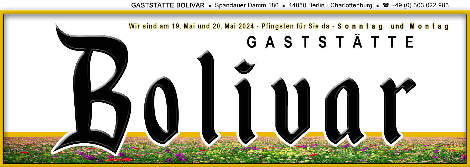 18., 19. und 20. Mai 2024 - Pfingsten Spargel- Wochenende - gemütlich im sonnigen und ruhigen Biergarten sitzen und sich verwöhnen lassen, Sonntag und Montag ein weiteres Angebot, also wohin in Berlin, ins Bolivar, in Charlottenburg Westend