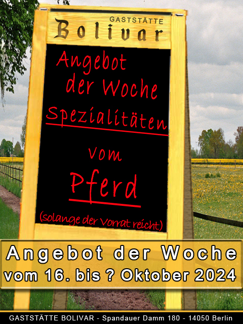 Angebot der Woche vom 16 bis 20 Oktober 2024 - Spezialitäten vom Pferd - solange die Vorräte reichen