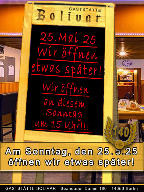 Ab 15 Uhr geöffnet